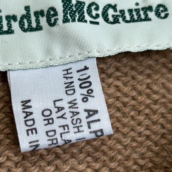 Deirdre McGuire 100% Alpaca Wool Knit Sweater Ireland Floral Women's Size M - Picture 10 of 11